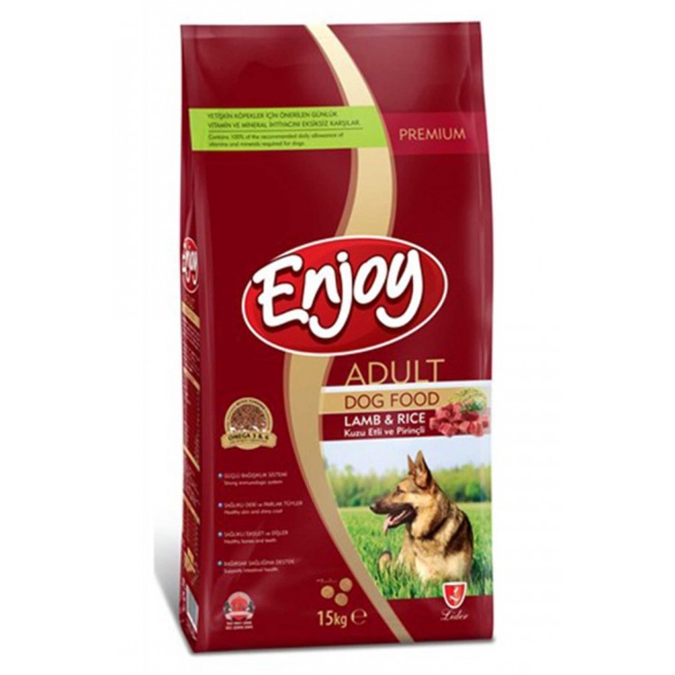 Enjoy Kuzu Etli Pirinçli Yetişkin Köpek Maması 15kg