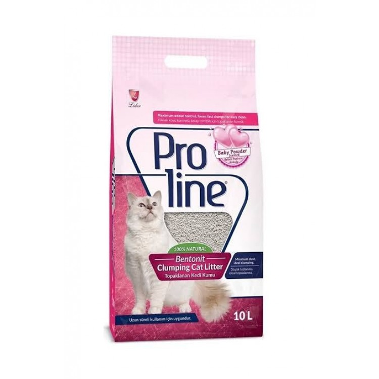 Pro Line Bebek Pudrası Kokulu Bentonit Kedi Kumu 10lt