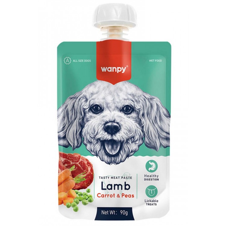 Wanpy Kuzulu ve Havuçlu Taze Ezme Köpek Ödül Maması 90gr