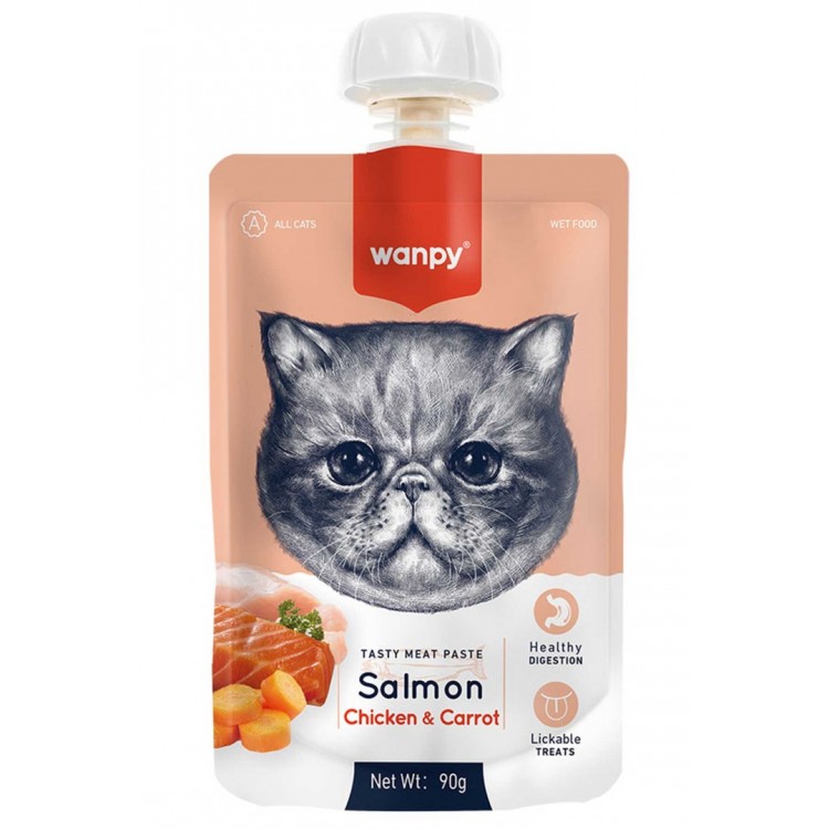 Wanpy Somon ve Tavuklu Taze Ezme Kedi Ödül Maması 90gr