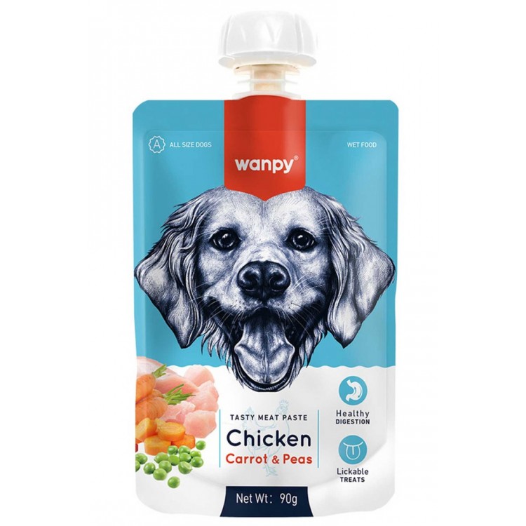 Wanpy Tavuk ve Havuçlu Taze Ezme Köpek Ödül Maması 90gr