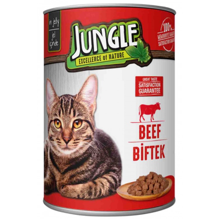 Jungle Biftekli Kedi Konservesi 415gr