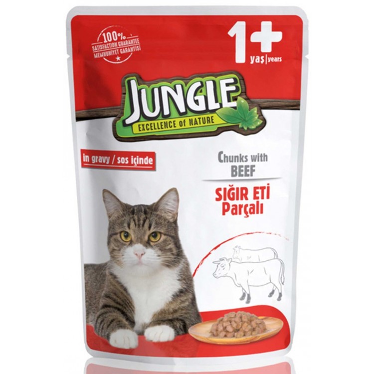 Jungle Gravy Biftekli Kedi Konservesi 100gr