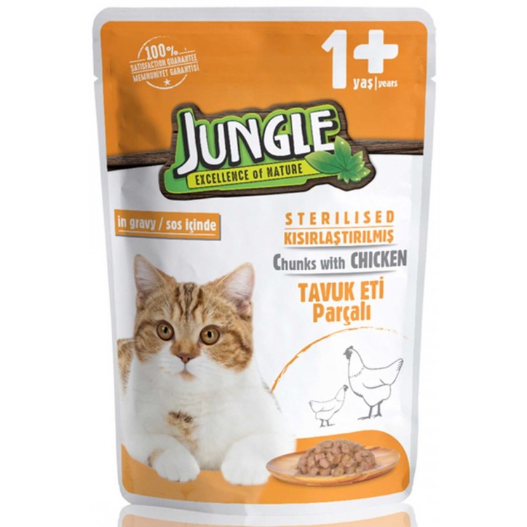 Jungle Gravy Tavuklu Kısırlaştırılmış Kedi Konservesi 100gr