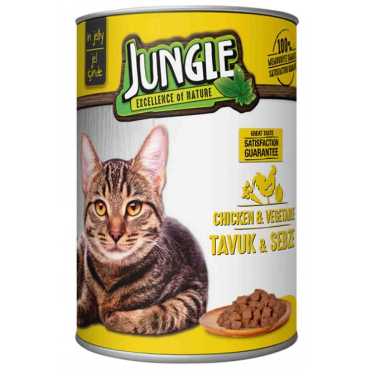 Jungle Tavuklu Sebzeli Kedi Konservesi 415 gr