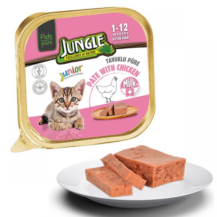 Jungle Yavru Kedi 100g  Sütlü/Tavuk.Ezme/Pate