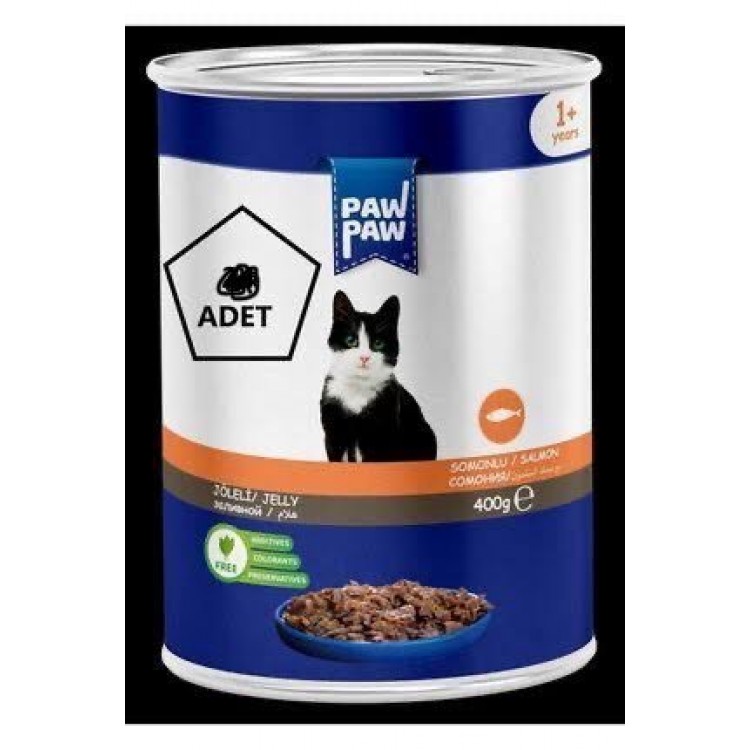 Paw Paw Paw Paw Joleli Somonlu Kedi Konserve 400GR  12Li Koli