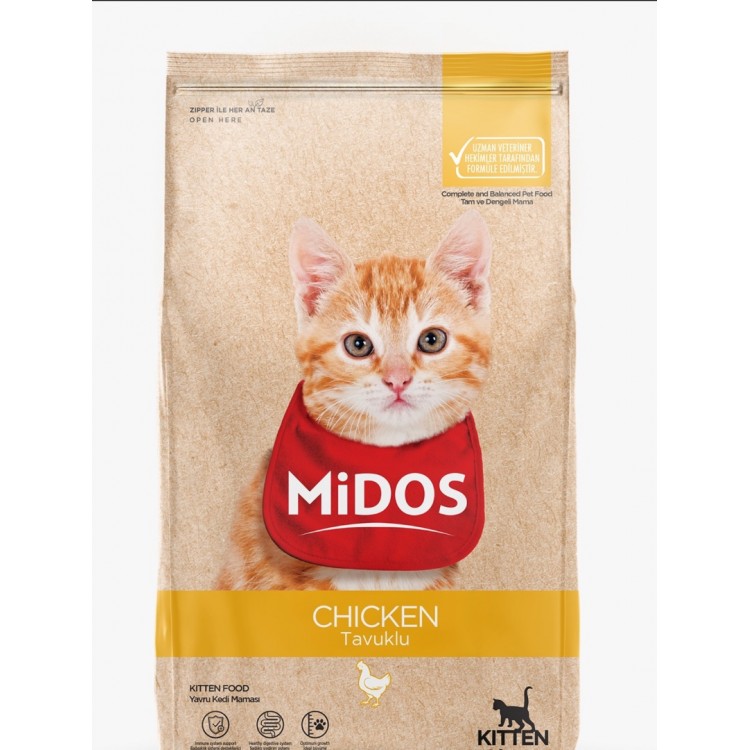 Midos Tavuklu Yavru Kedi Maması (Sağlıklı Büyüme) 15 Kg