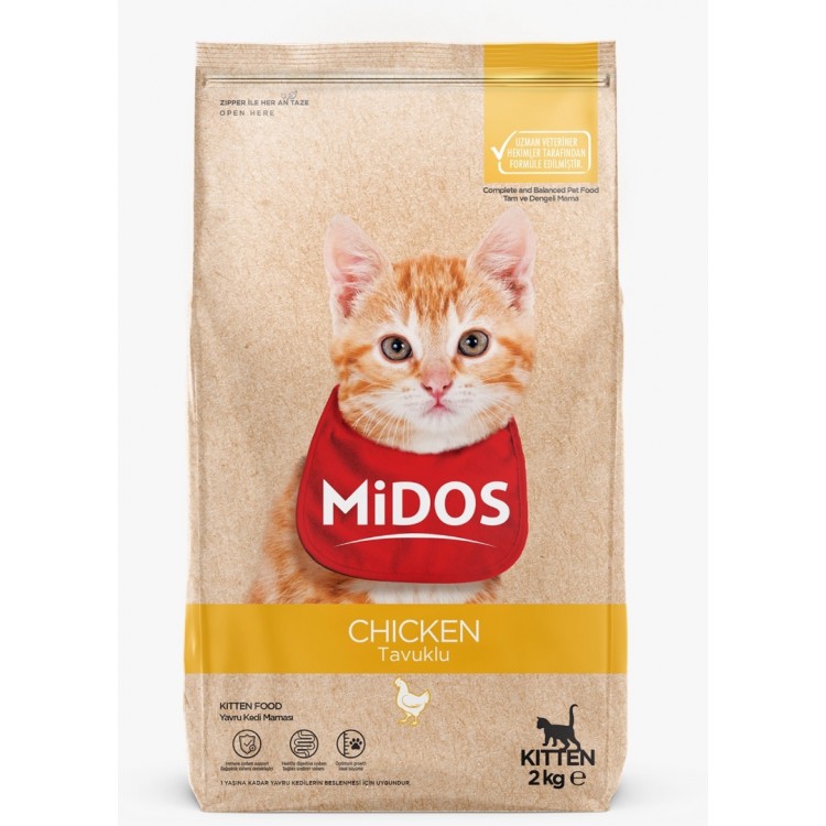 Midos Tavuklu Yavru Kedi Maması 2 kg