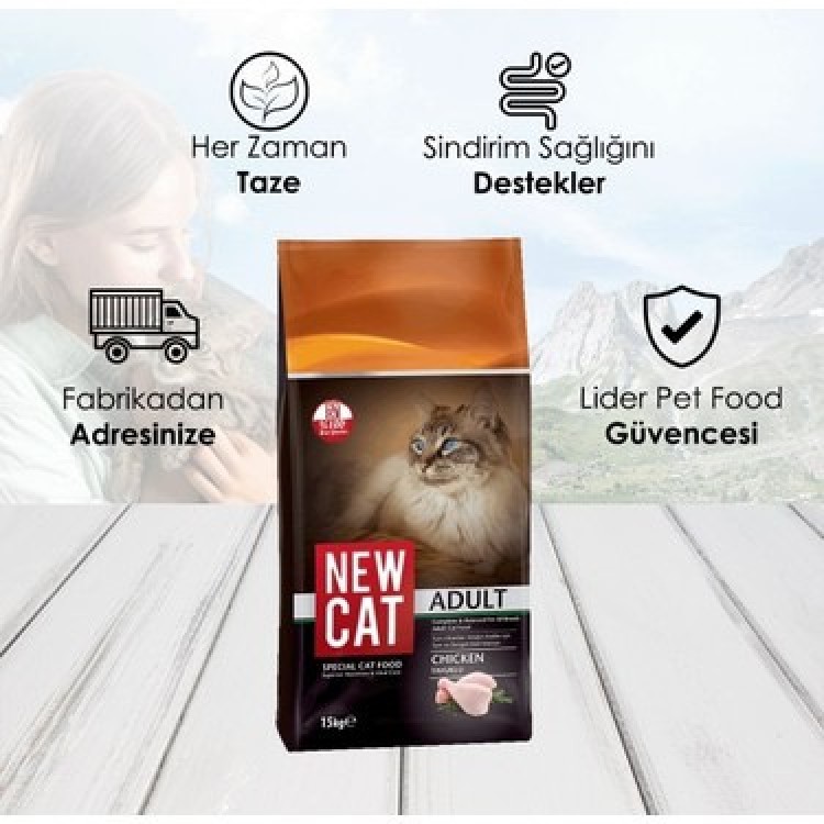 Newcat Tavuklu Yetişkin Kedi Maması 15 Kg