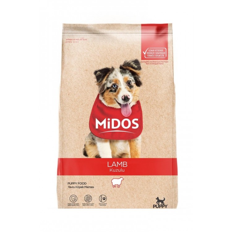 Midos Kuzu Ve Pirinçli Yavru Köpek Mama 15Kg